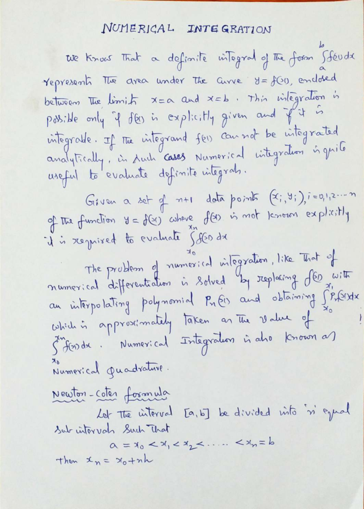 Numerical Integration Techniques - TR 18 Final Exam Notes - Studocu