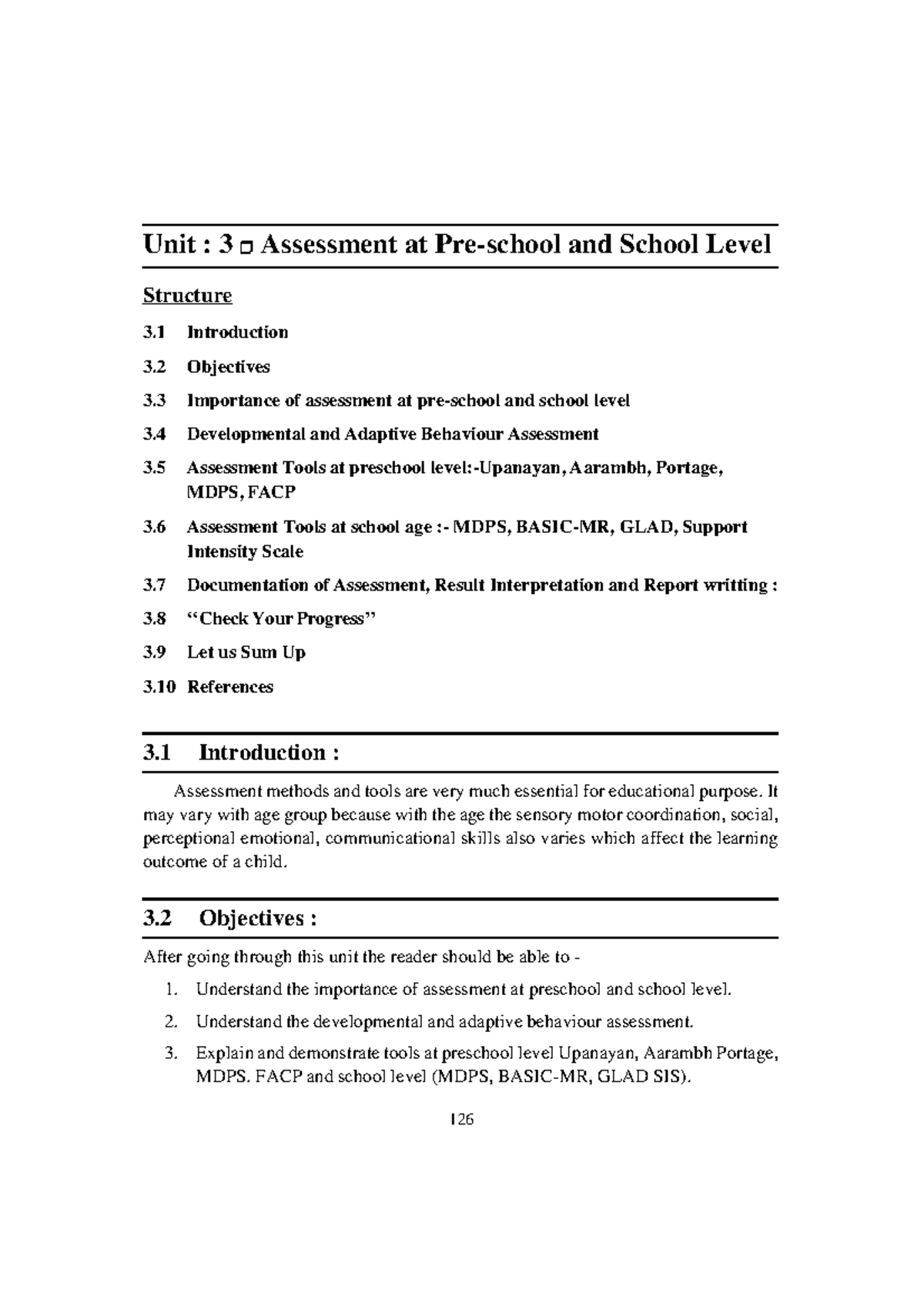Unit 3: Assessment Tools for Preschool and School Age Children with IDD ...