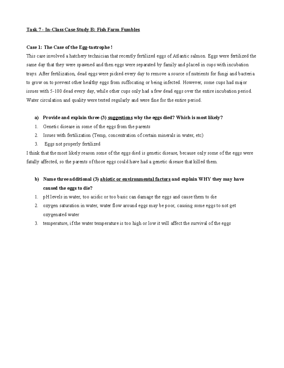 Task 7 - Case Study B: Fish Farm Management Challenges and Solutions ...