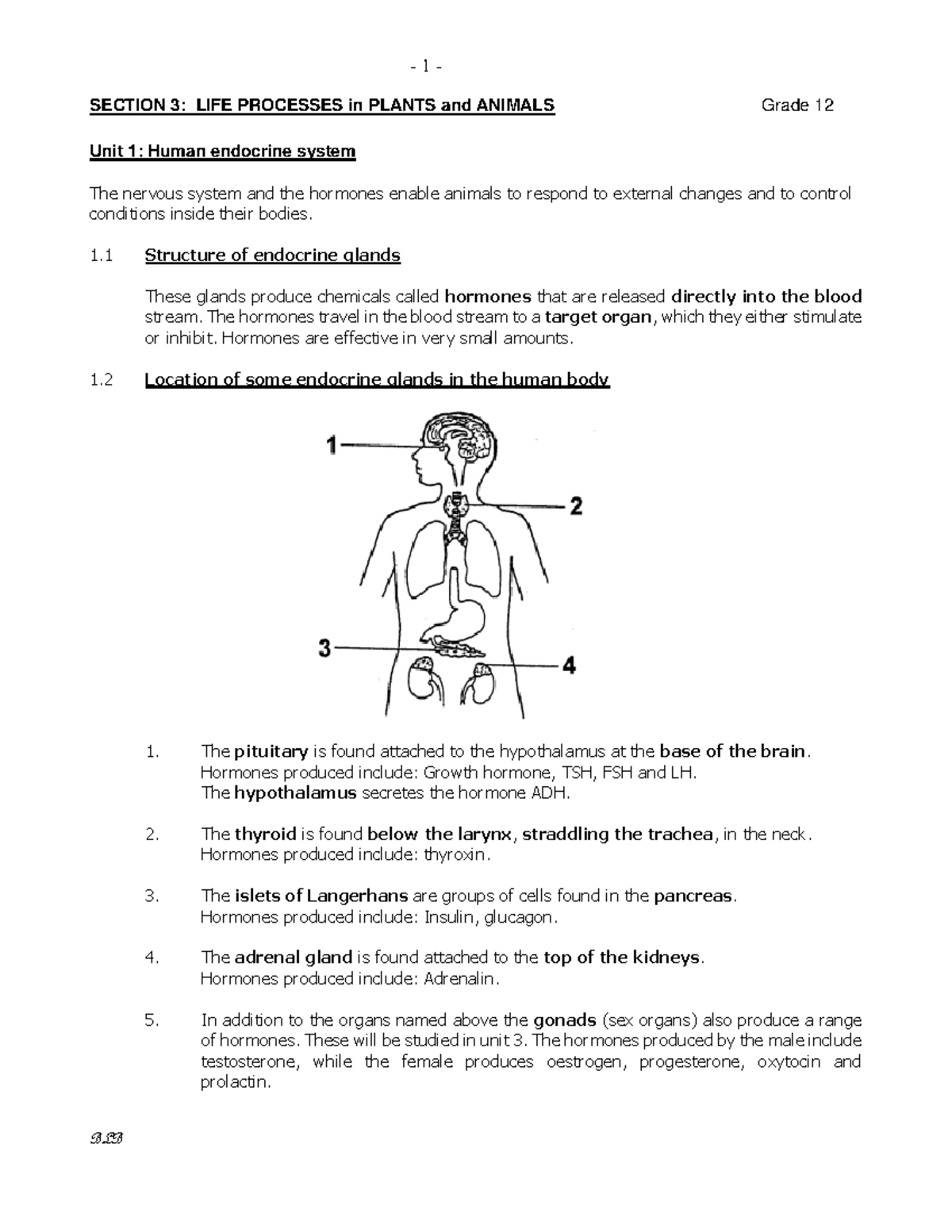 Grade 12 Biology: Life Processes in Plants & Animals - Section 3 Notes ...