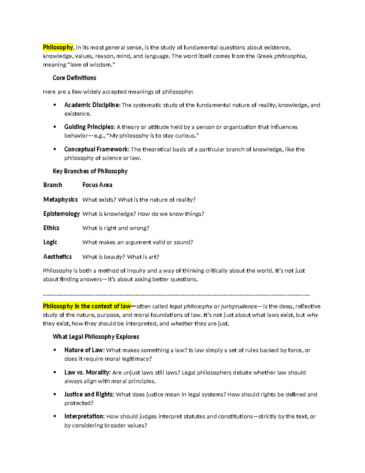 Philo-Notes: Key Concepts in Philosophy of Law (PHIL 101) - Studocu