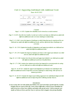 unit 19 health and social care assignment