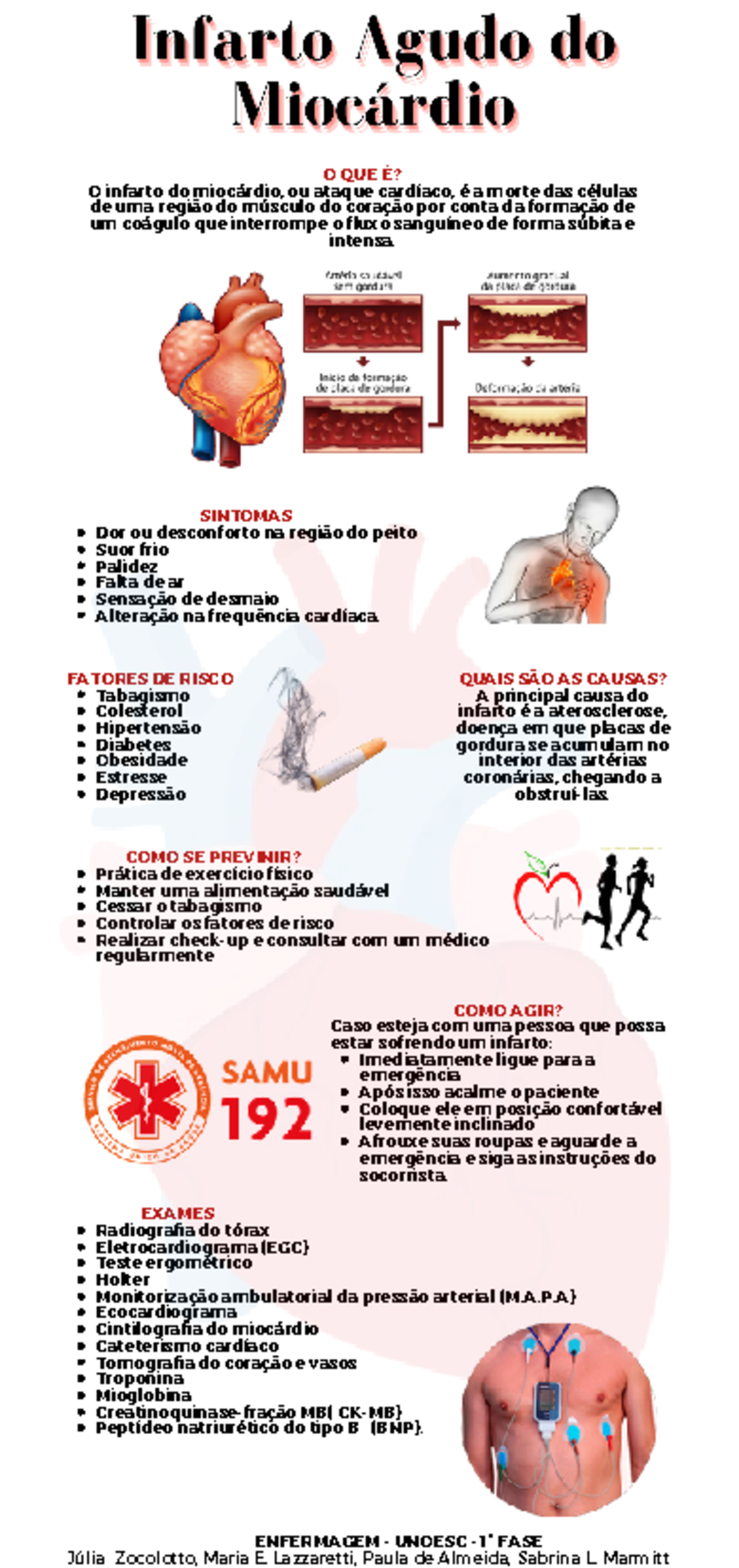 Infarto Agudo do Miocárdio: Sintomas, Causas e Prevenção - UNOESC 1ª ...