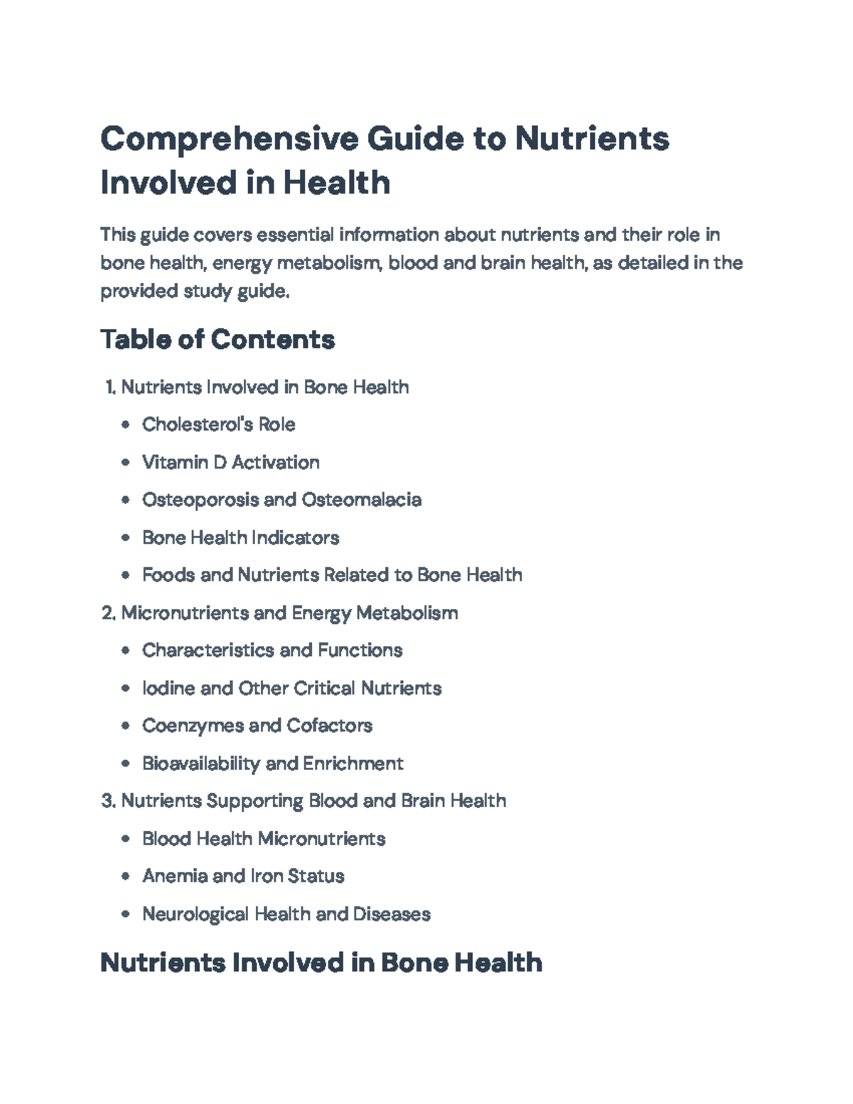 Nutritional Insights: A Comprehensive Guide to Health-Related Nutrients ...
