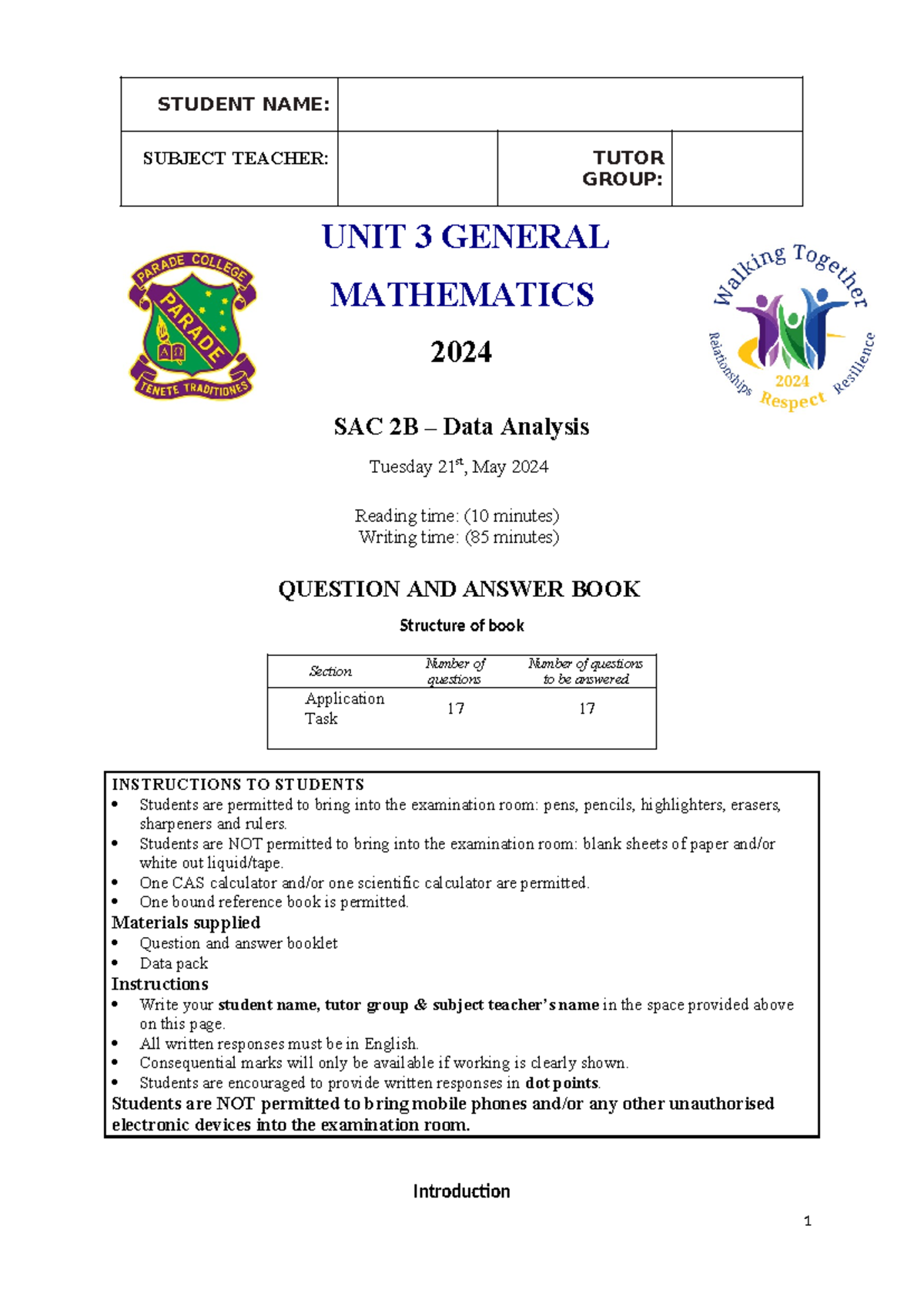 12 GM Stat SAC 2 2024 - Data Analysis Exam Guide - Studocu