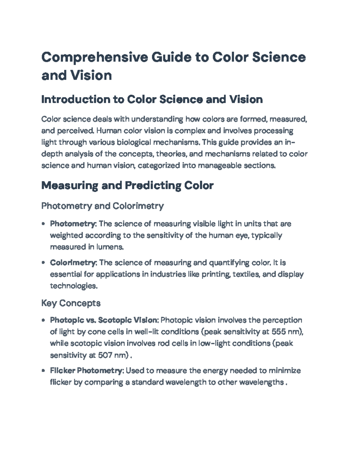 Comprehensive Guide to Color Science and Vision (CS101) - Comprehensive ...