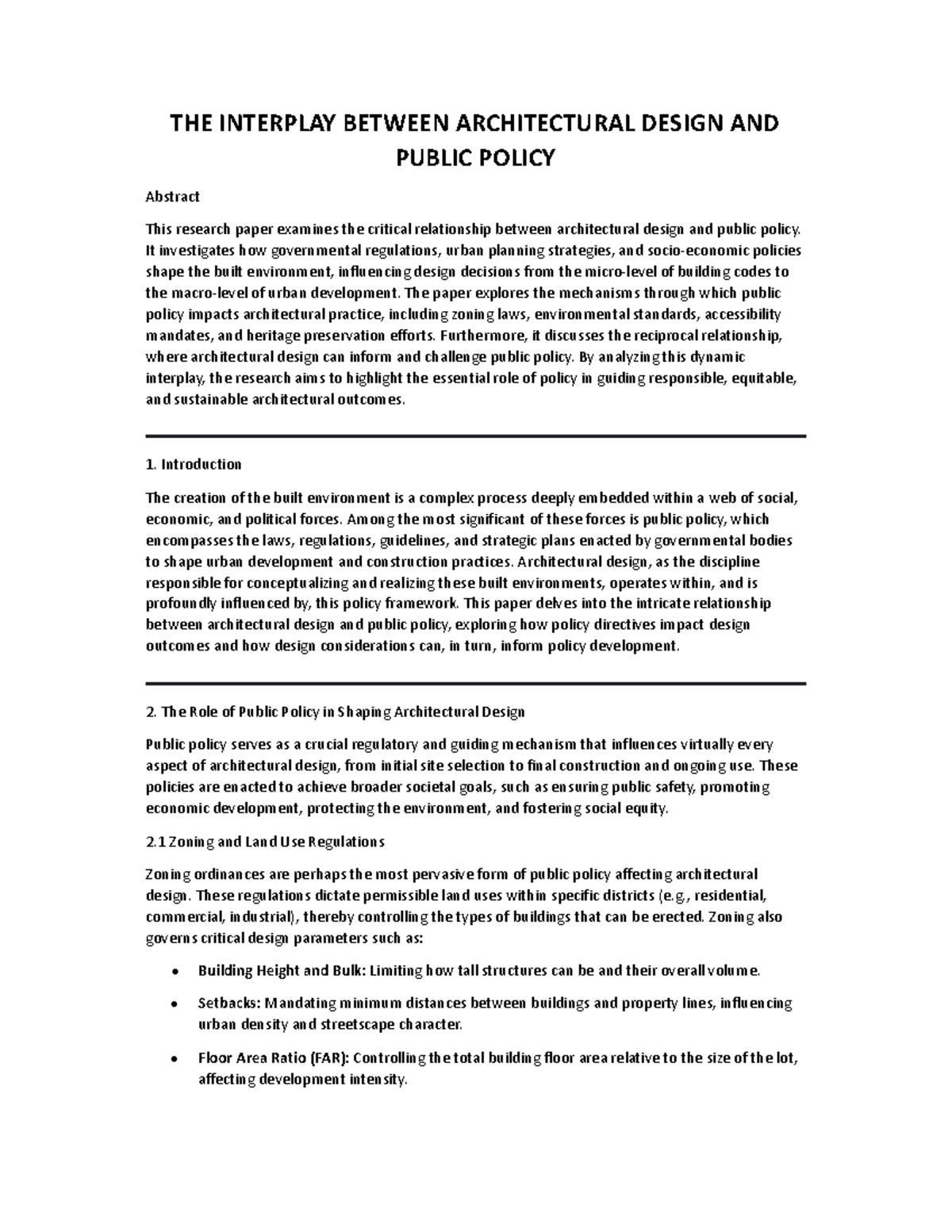 RSW NO. 02 - Examining Architectural Design's Impact on Public Policy ...