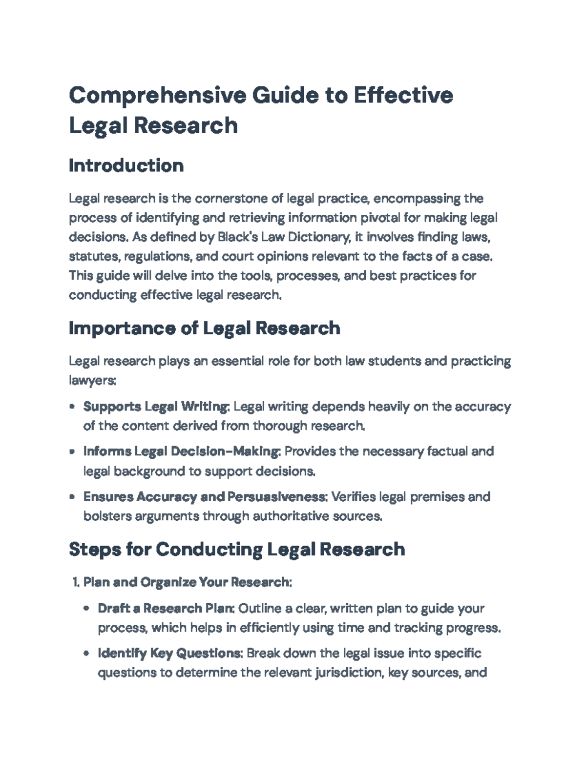 Effective Legal Research: A Comprehensive Guide for Law Practice ...