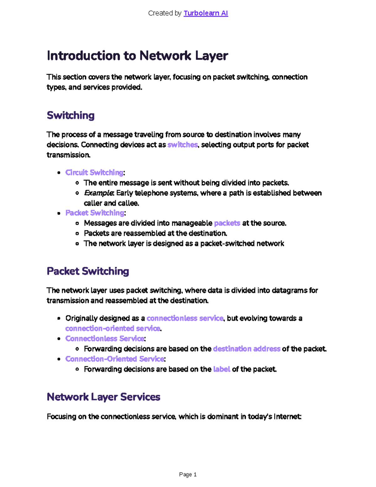 Chapter 2 TCP/IP: Introduction to Network Layer Concepts - Studocu