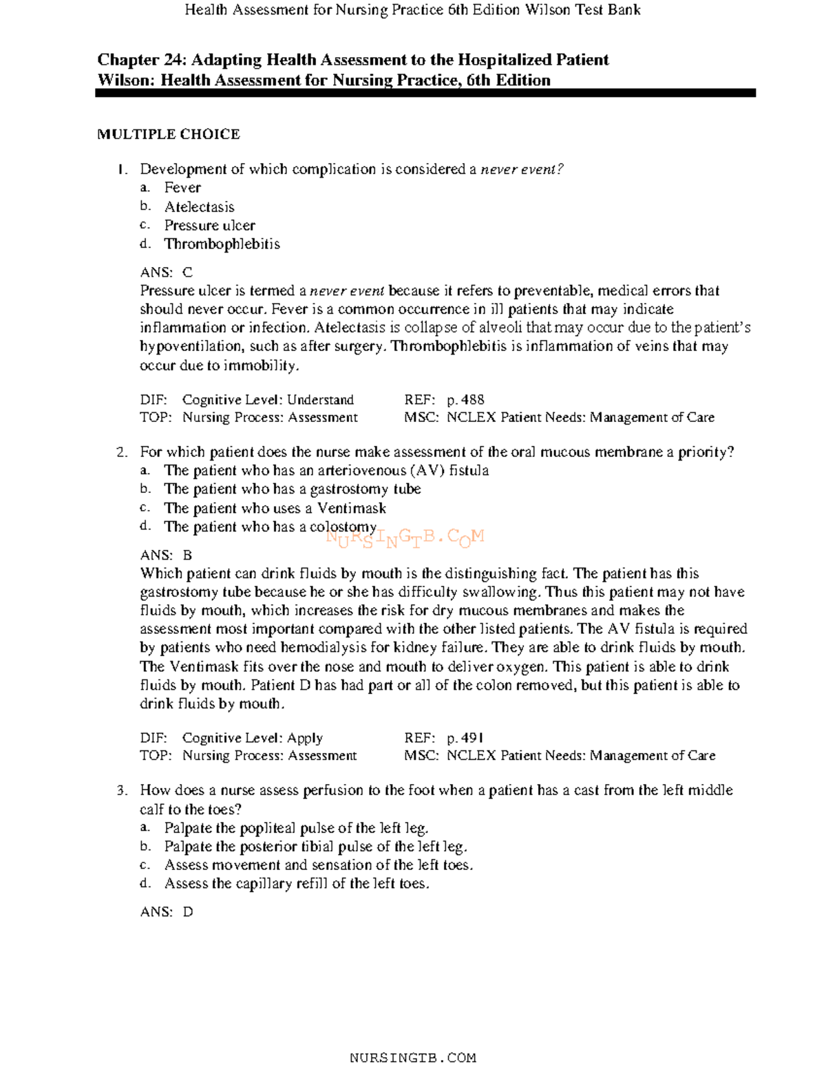 24 - text - NURSINGTB Chapter 24: Adapting Health Assessment to the ...