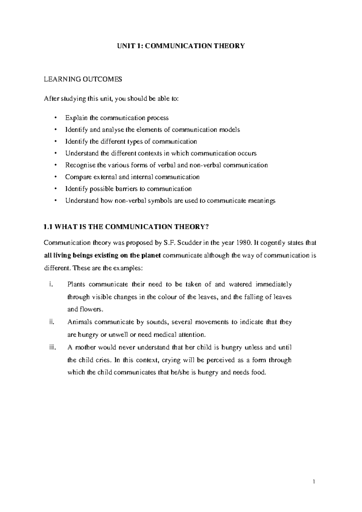 UNIT 1 Communication Theory 3 - UNIT 1: COMMUNICATION THEORY LEARNING ...