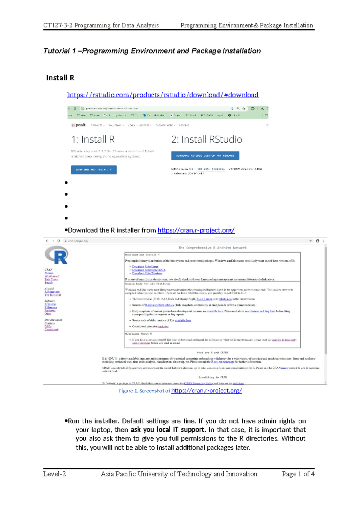 Tutorial 1: Programming Environment & R Package Installation Guide ...