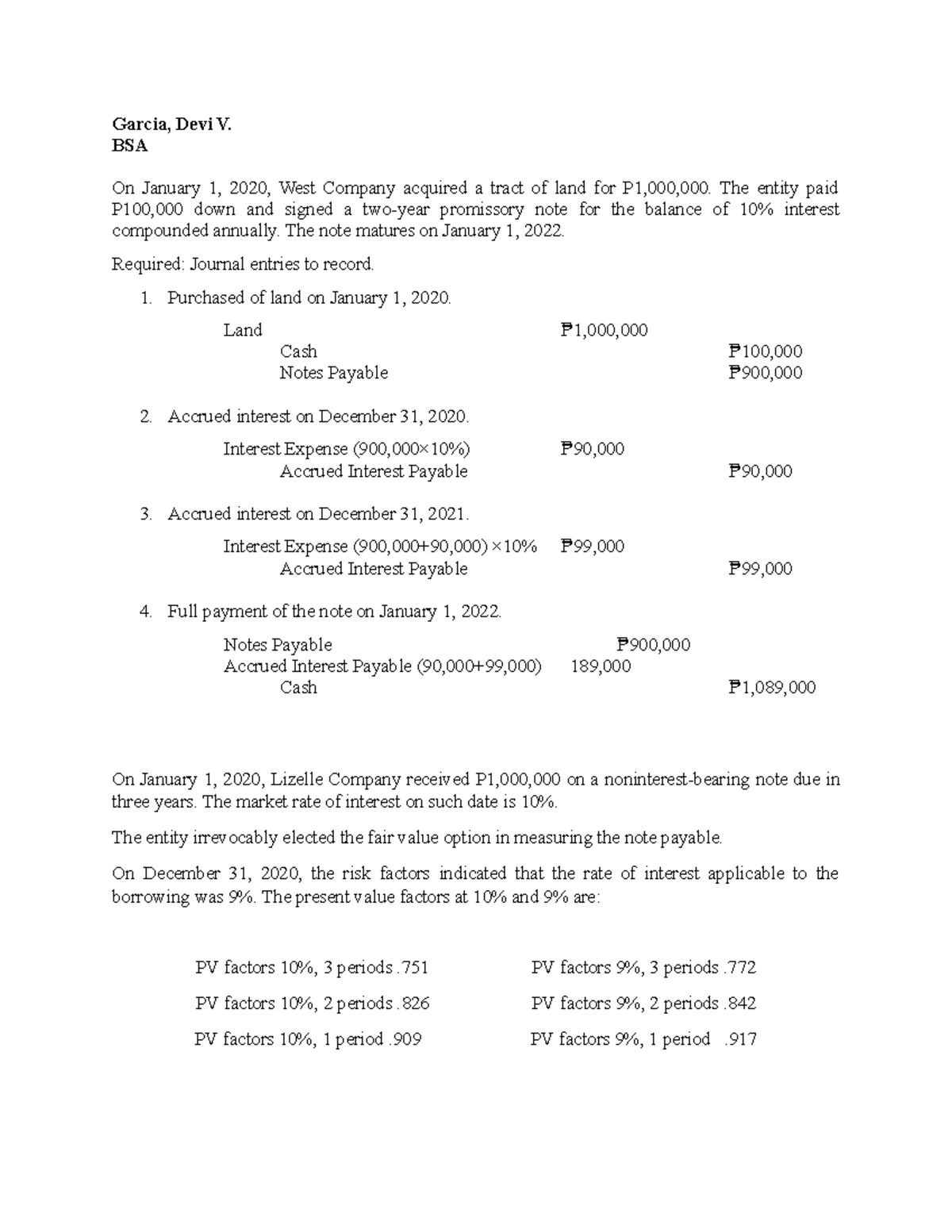 Intermediate Accounting 2: Journal Entries & Fair Value Notes Analysis ...