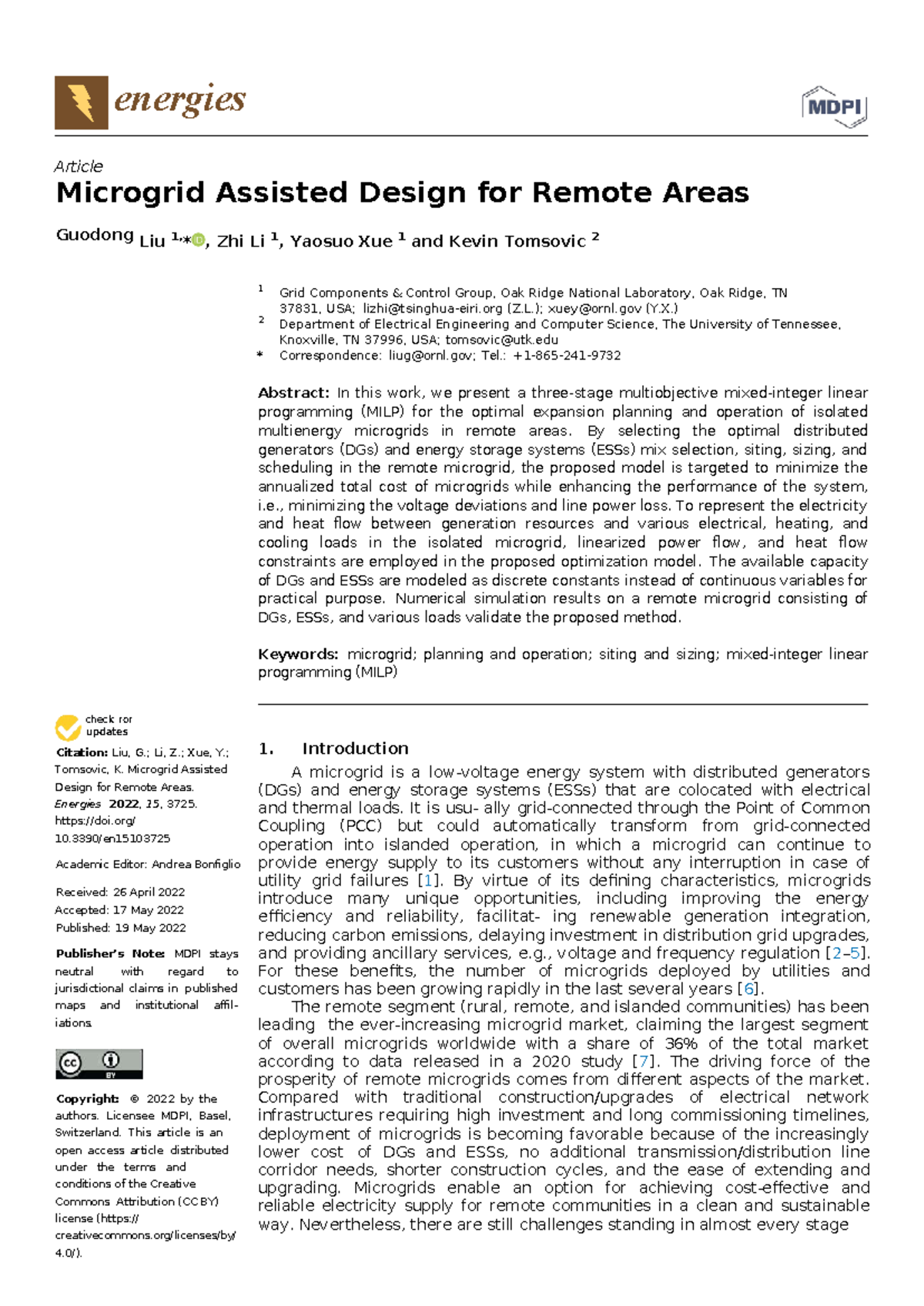 Microgrid Assisted Design for Remote Areas: A MILP Approach - Studocu