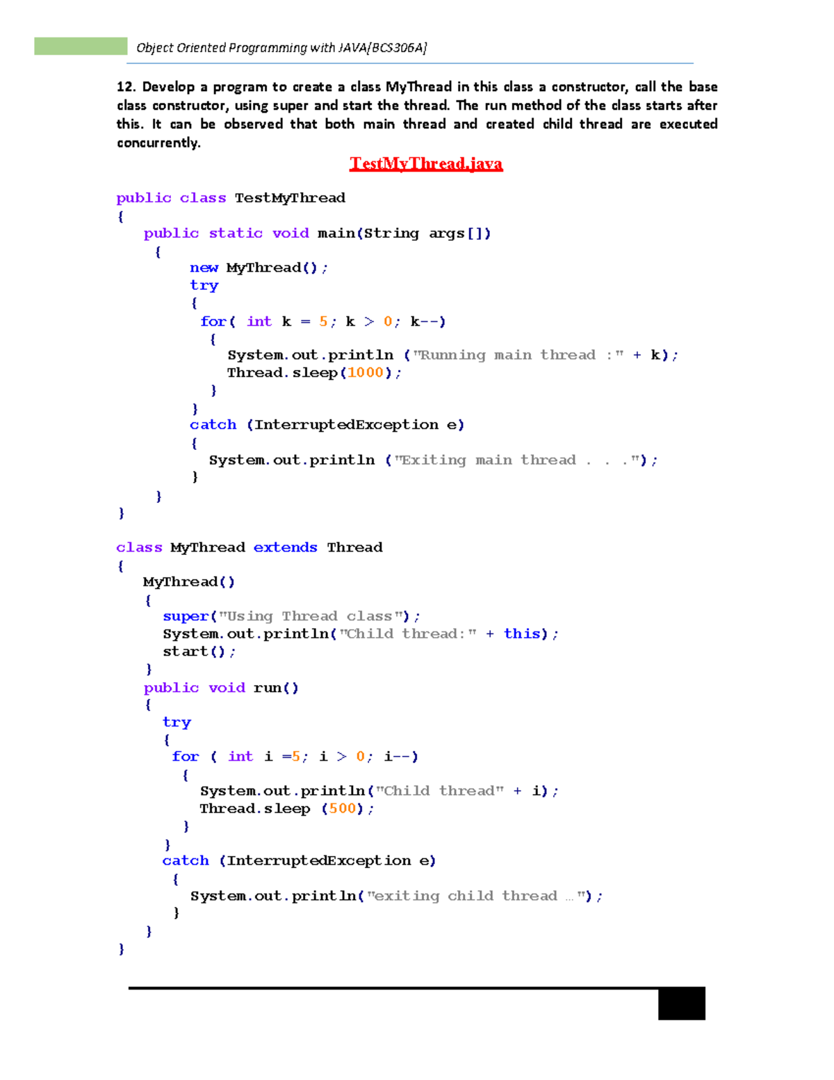 Java Experiment 12 - Ndncjdjf - Object Oriented Programming with JAVA ...