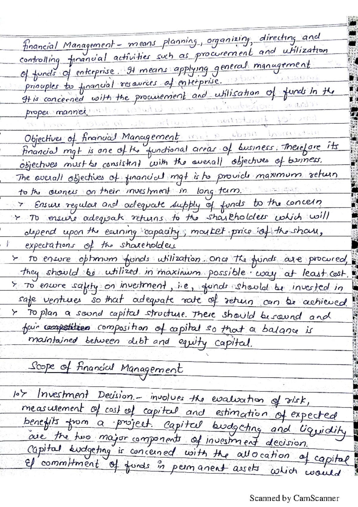FM 101 - Financial Management Final Exam Notes - Studocu