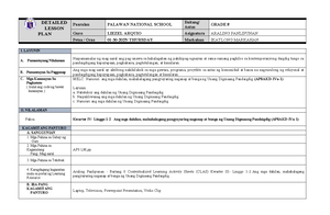 Matatag Lesson PLAN format - MATATAG LESSON PLAN TEMPLATE MATATAG K to ...