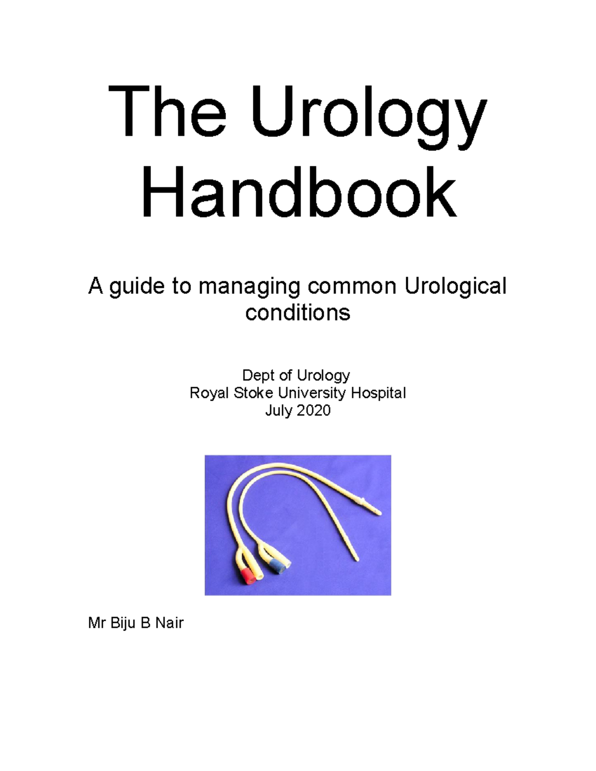 Urology Handbook for Medicine Finals - Essential Management Guidelines ...