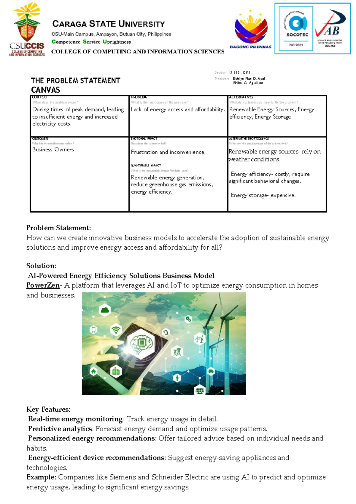 IS 113- Final Project - IS Innovation - THE PROBLEM STATEMENT CANVAS ...