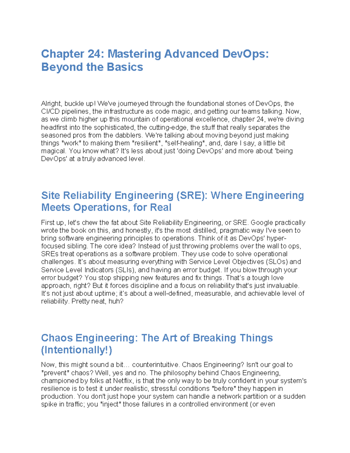 Mastering DevOps: Chapter 24 Review on Advanced Techniques - Studocu