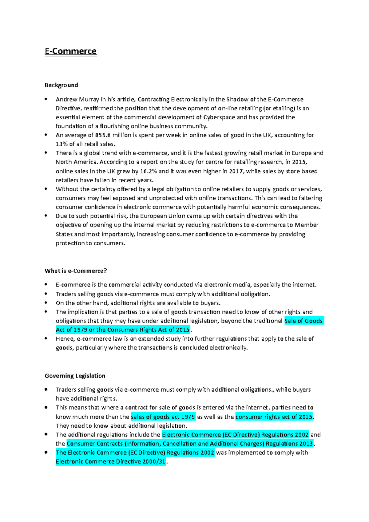 Commercial Law - E-commerce Lecture Notes (Final Exam Review) - Studocu
