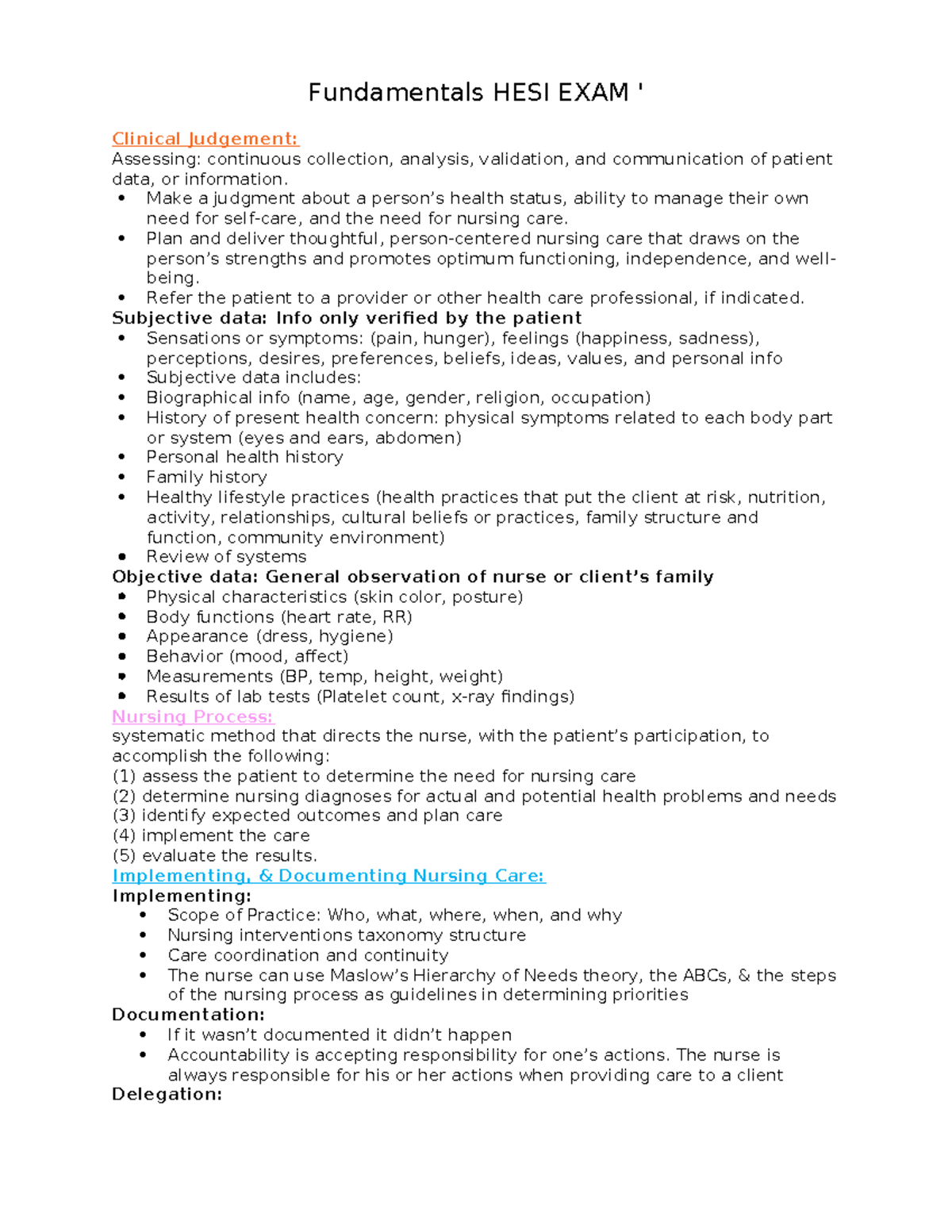 NURS 301 Final Exam Review: Comprehensive Study Notes - Studocu