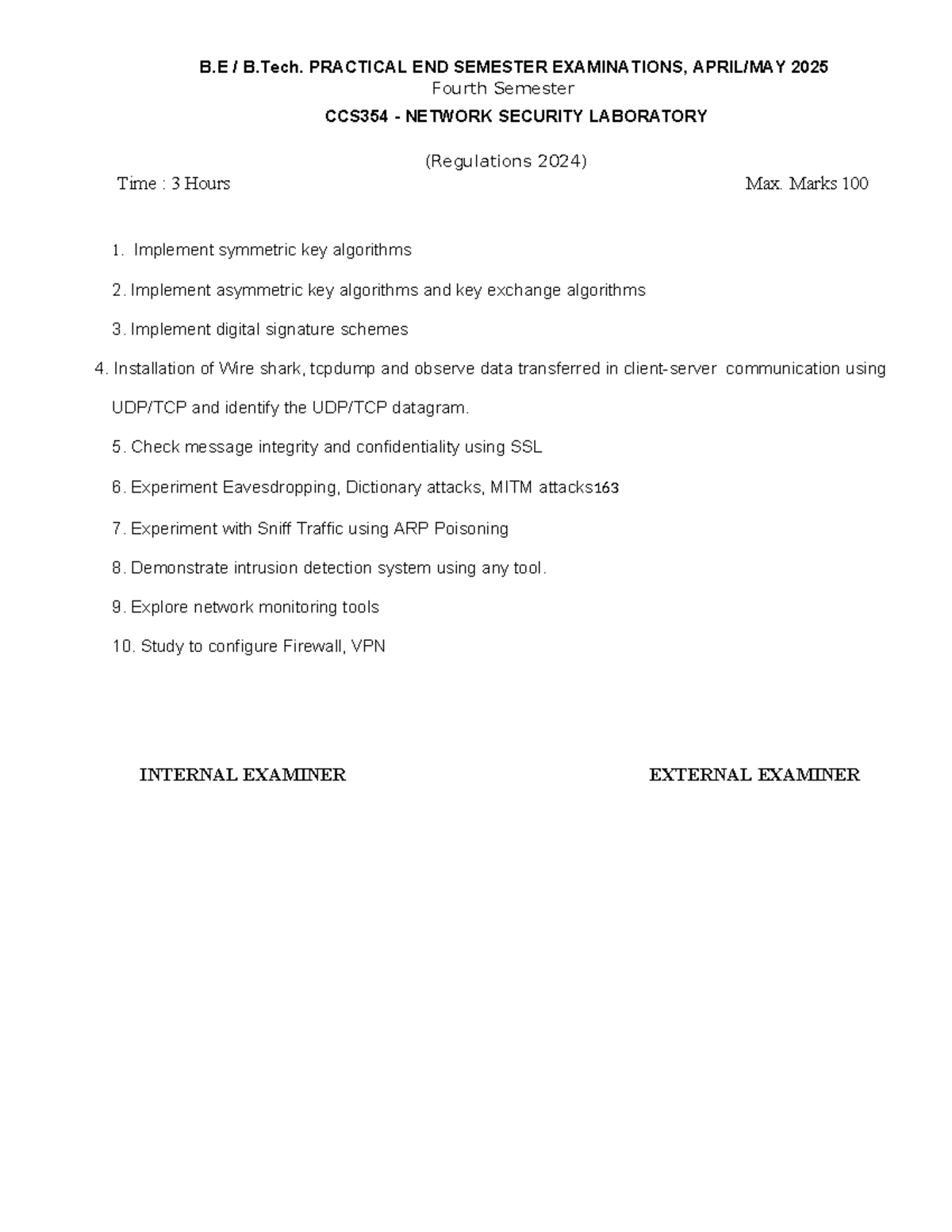 CCS354 Network Security Lab Practical Exam Notes 2025 - Studocu