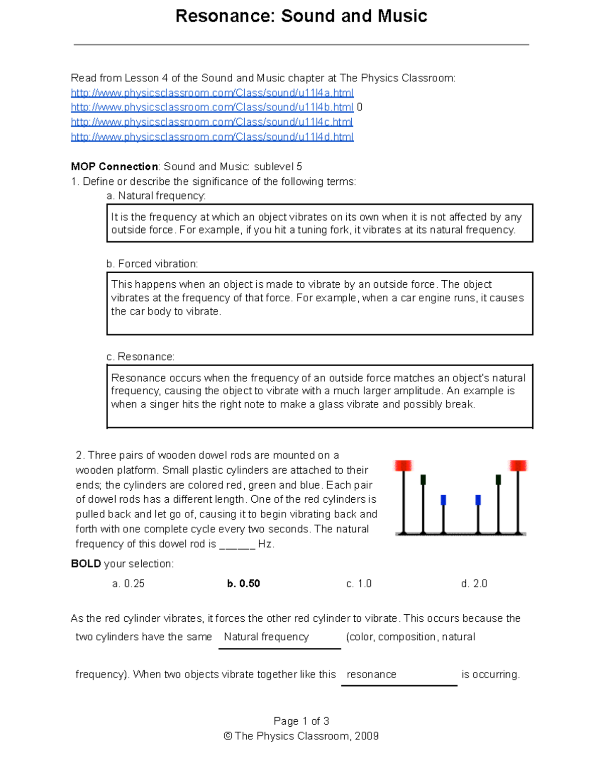 Resonance in Sound and Music: Insights from Physics Lesson 4 - Studocu