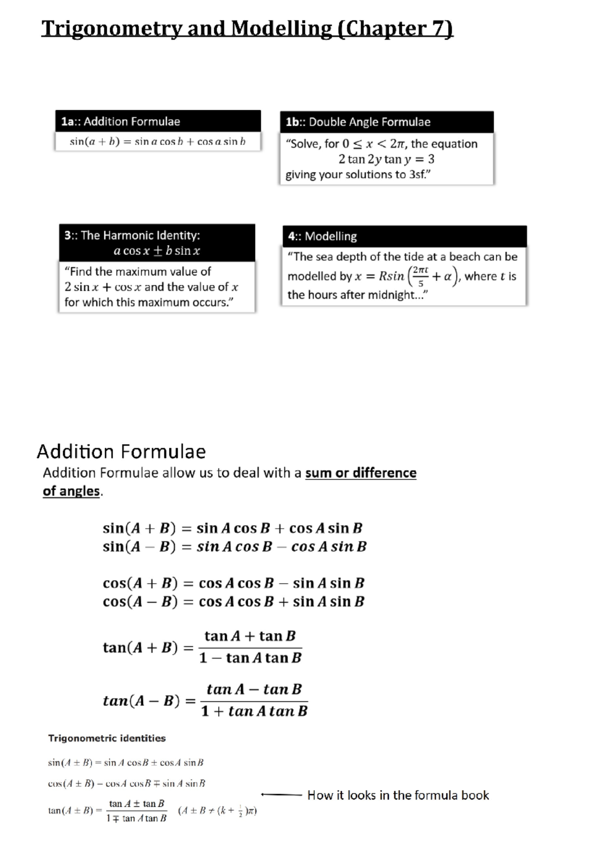 Chapter 7 Trigonometry and Modelling (P2) - Studocu
