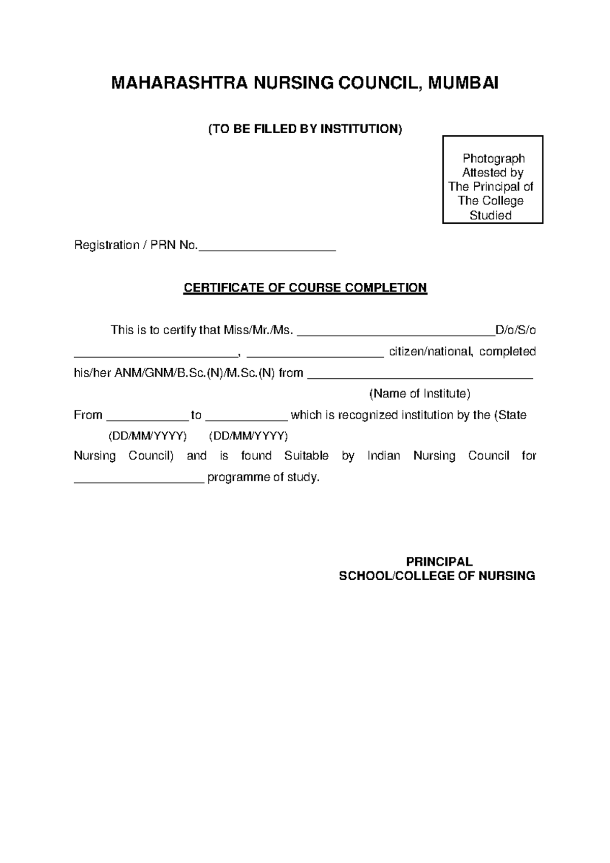 C Form certificate - This is helfull - MAHARASHTRA NURSING COUNCIL ...