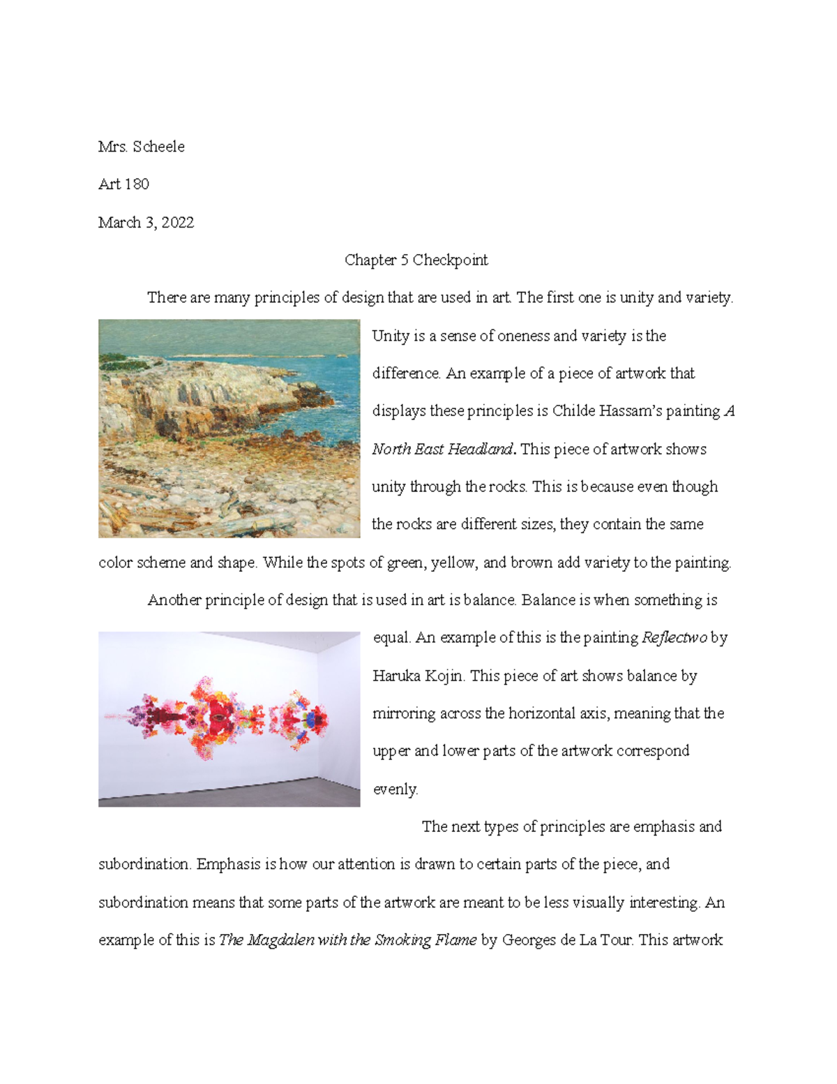 Art 180 Chapter 5 Principles of Design Checkpoint Notes - Studocu