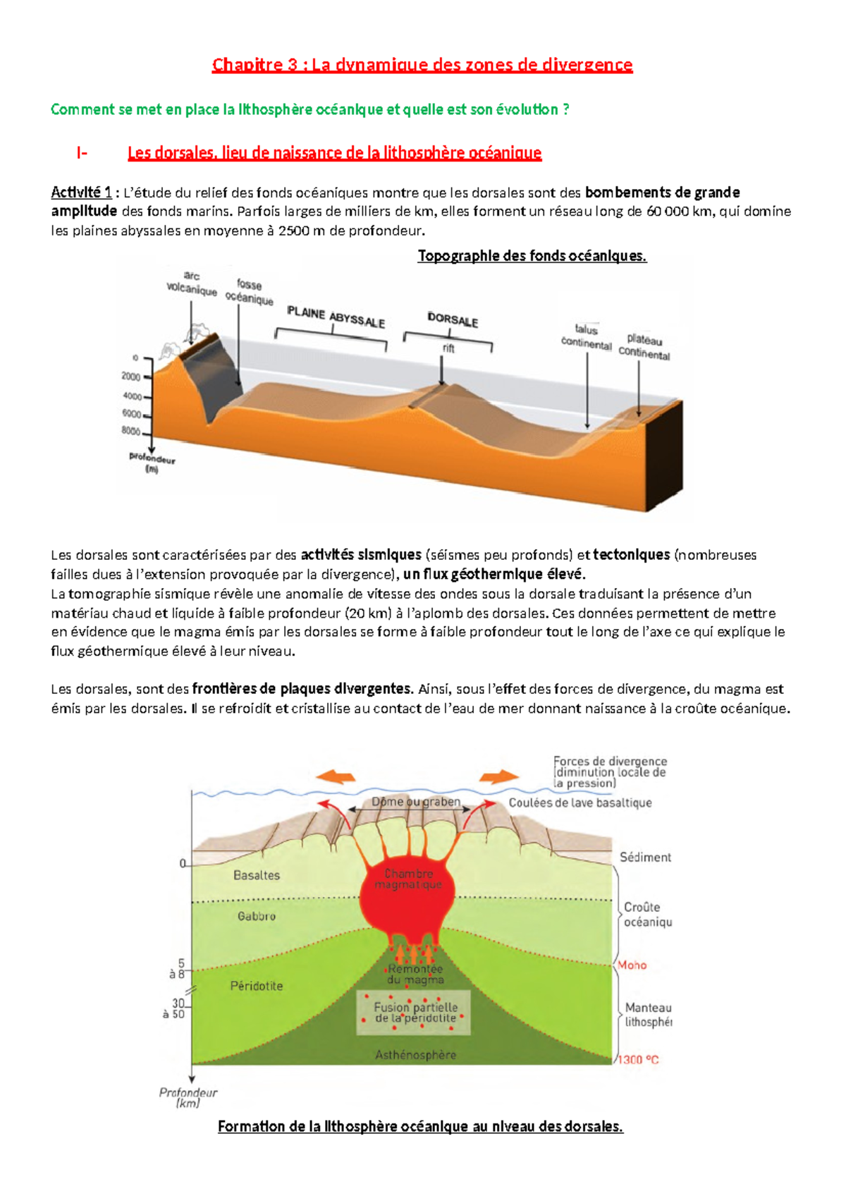 Chapitre 3 Dynamique des Zones de Divergence et Lithosphère Océanique — free download