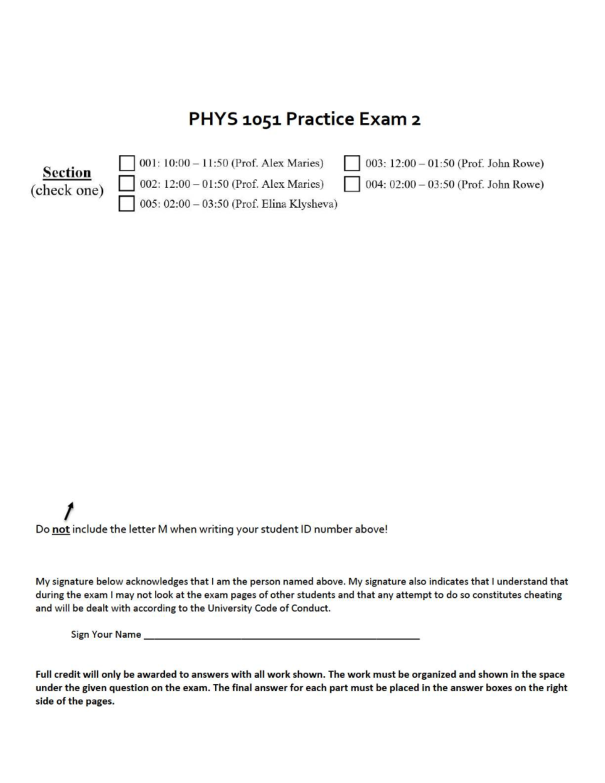 PHYS1051 Practice Exam 2: Kinematics & Dynamics Problems - Studocu