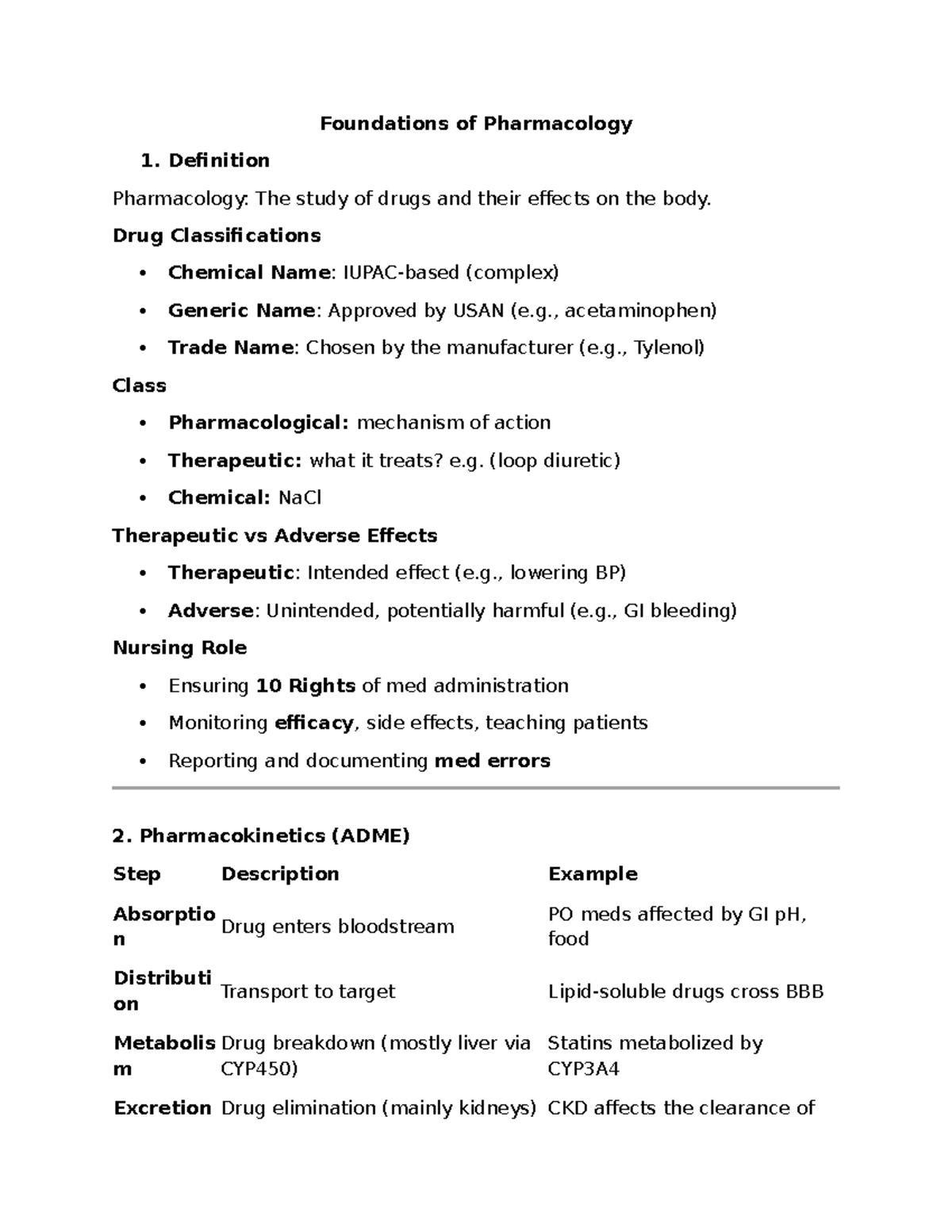 Pharm 1 Exam Study Guide: Key Concepts in Pharmacology - Studocu