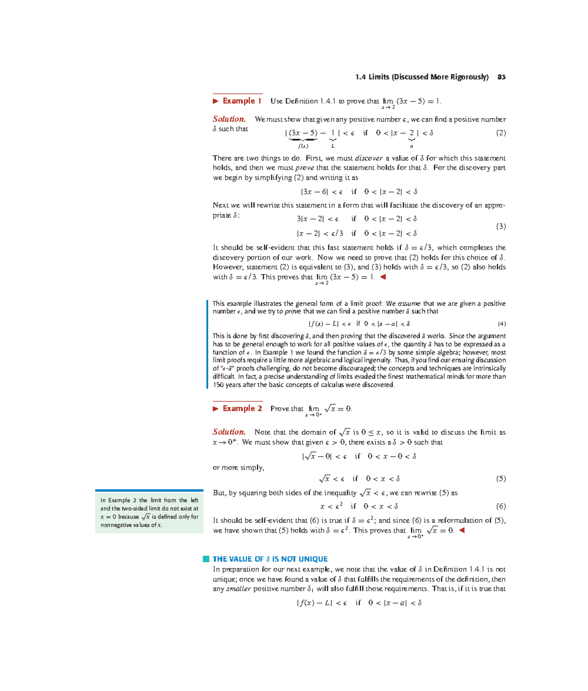Calculus C01 Lecture Notes: Limits and Proofs (Pages 105-106) - Studocu