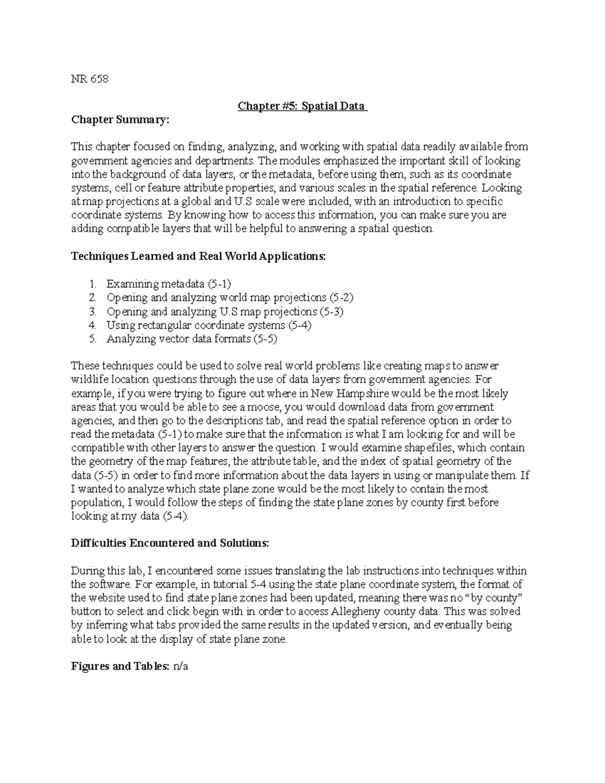NR 658 GIS Lab Assignment: Spatial Data Techniques & Applications - Studocu