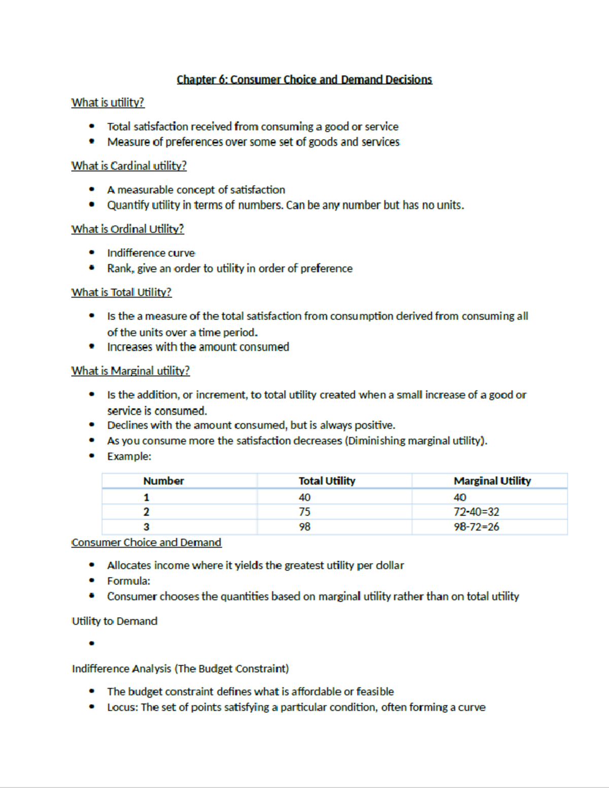 Consumer Choice and Demand Decisions - ECON201 - ECON 201 - Studocu