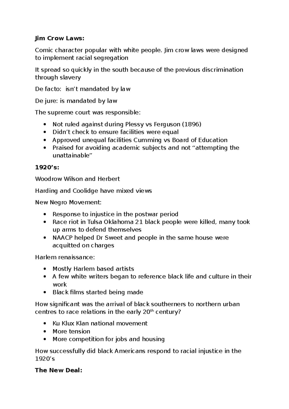 Civil Rights Movement Notes: Key Events and Figures - Studocu