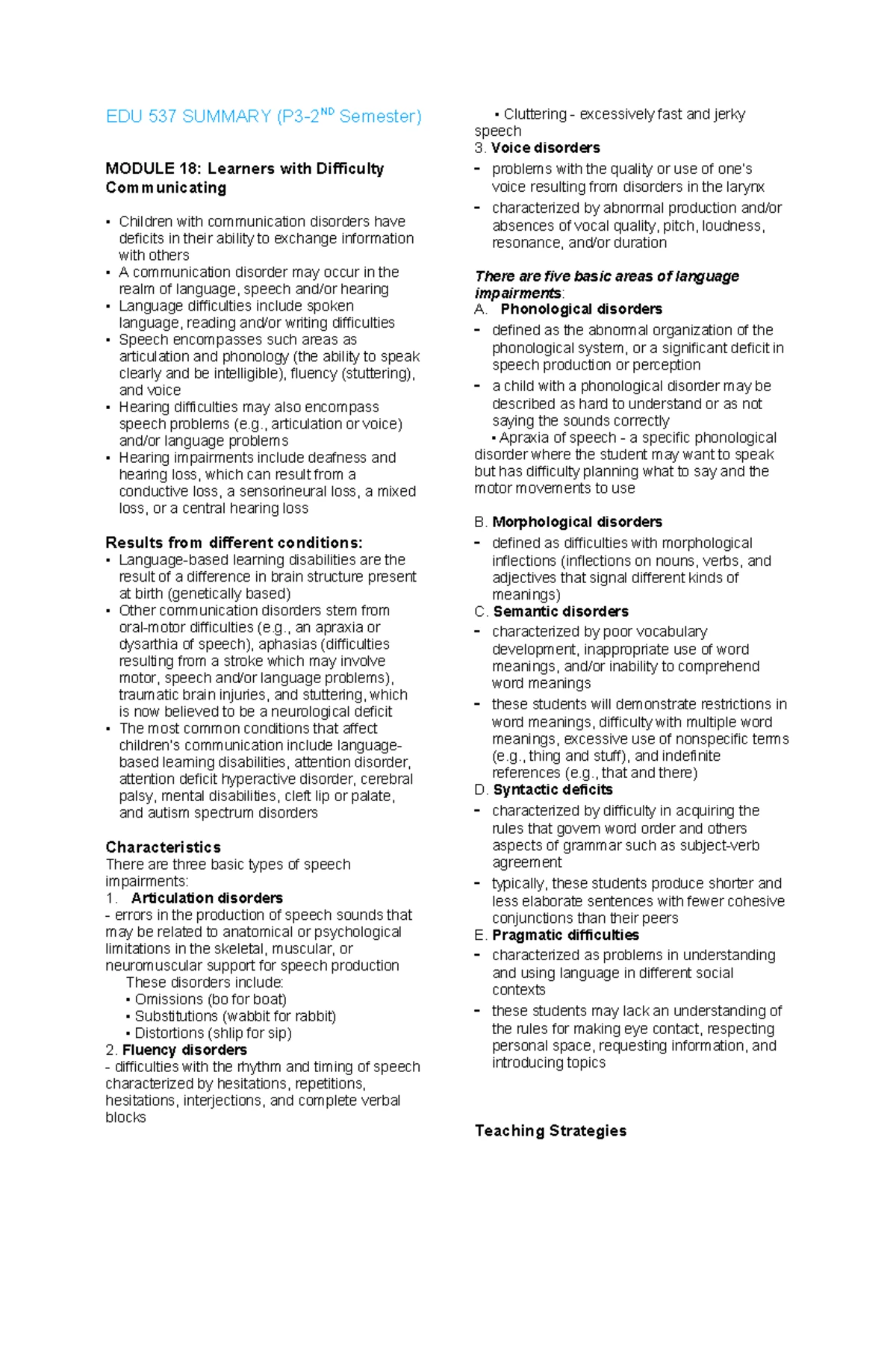 EDU 537 - 2nd Sem Review: Understanding Diversity in Special Education ...