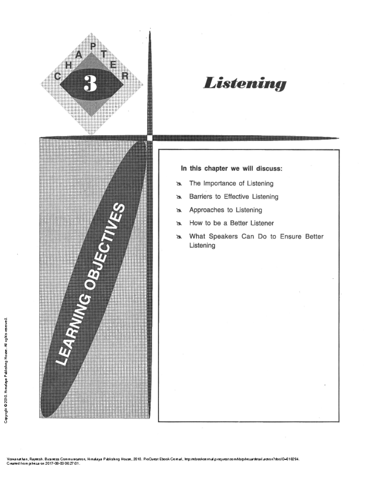 Chapter 3 - Notes on the fundamentals of listening - ####### • List ...