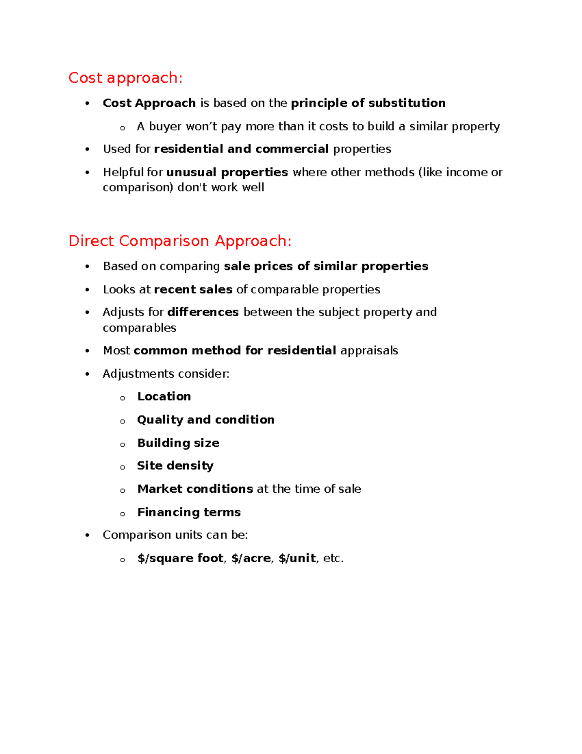 Appraisals Overview: Cost, Income, and Comparison Approaches - REM 300 ...