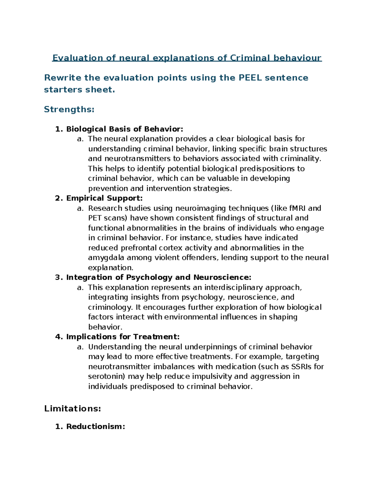 Evaluation of Neural Explanations of Criminal Behavior: PEEL Analysis ...