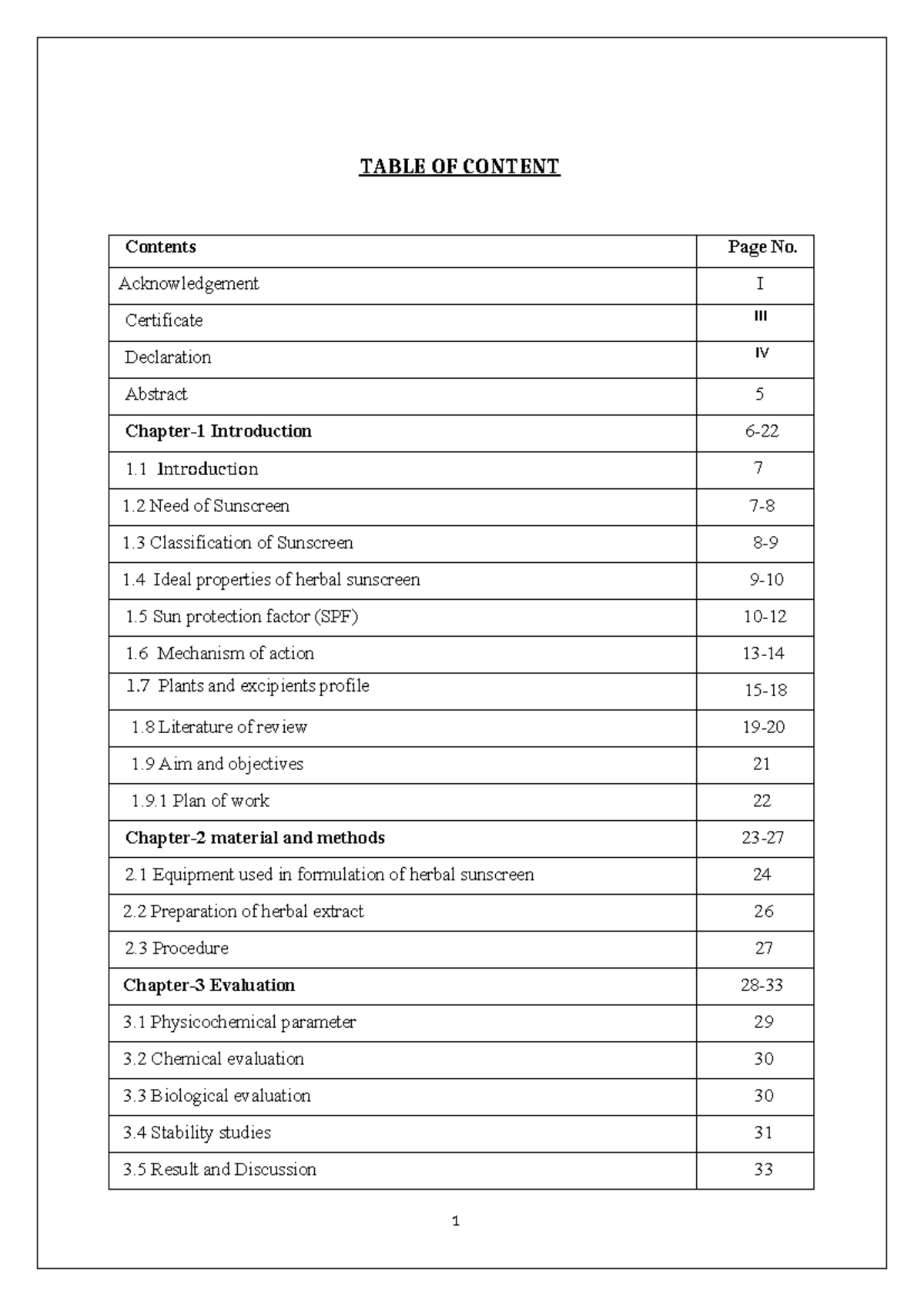 Herbal Sunscreen Formulation and Evaluation (Course Code: Amina Project ...