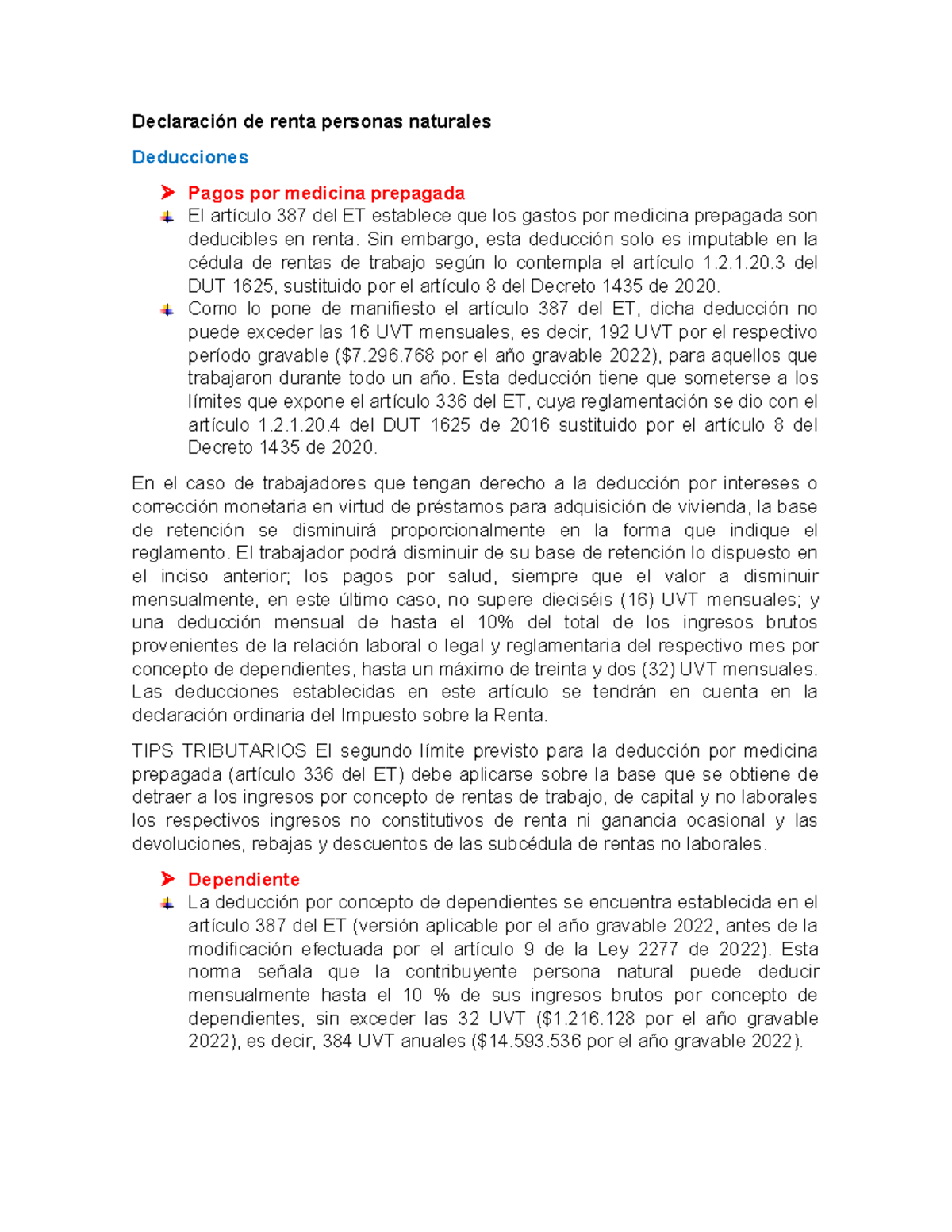 Guía para la Declaración de Renta 2022: Deducciones y Dependientes ...