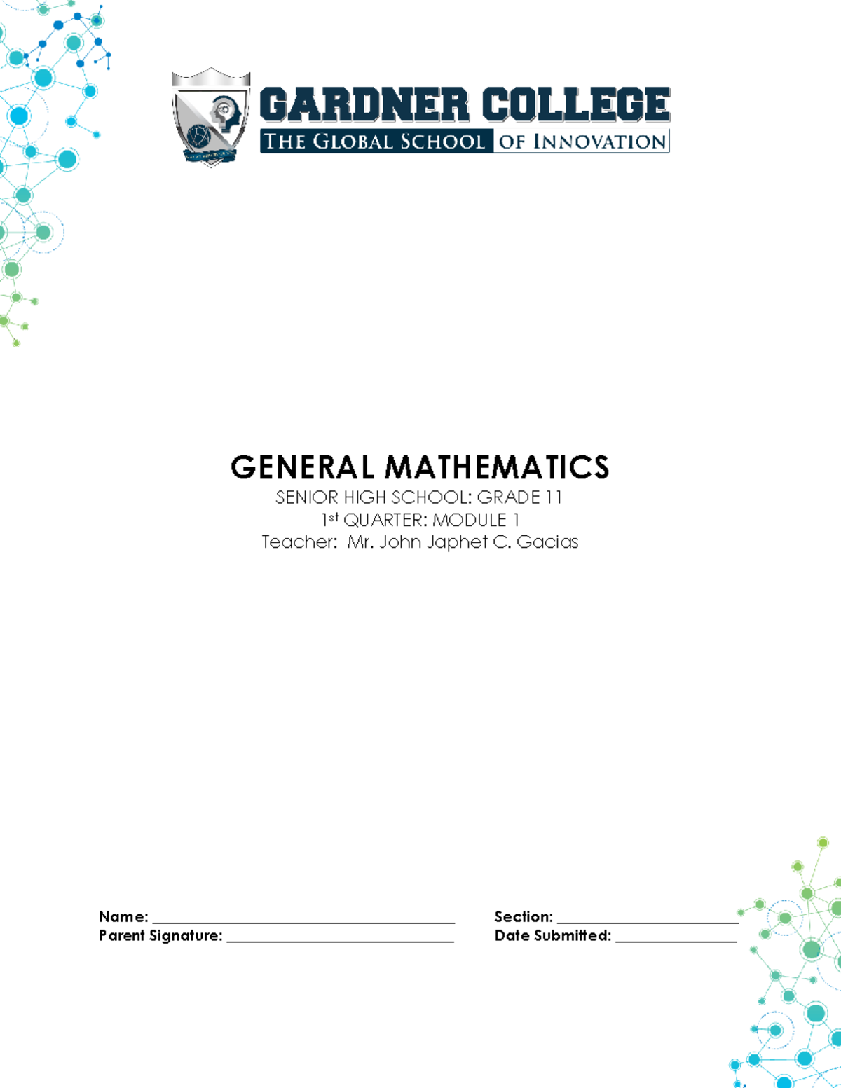 SHS General Math Module 1: Functions & Relations Overview - Studocu
