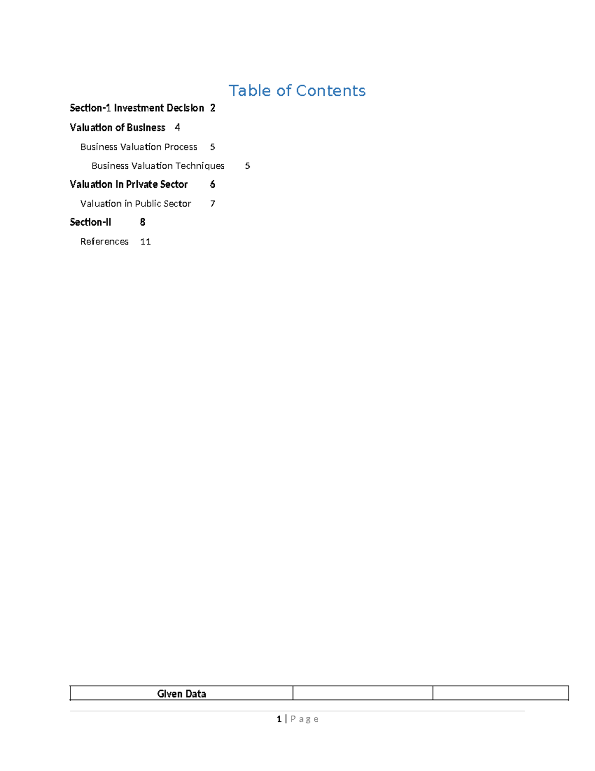 Investment Decision Assignment - Business Valuation Techniques and ...