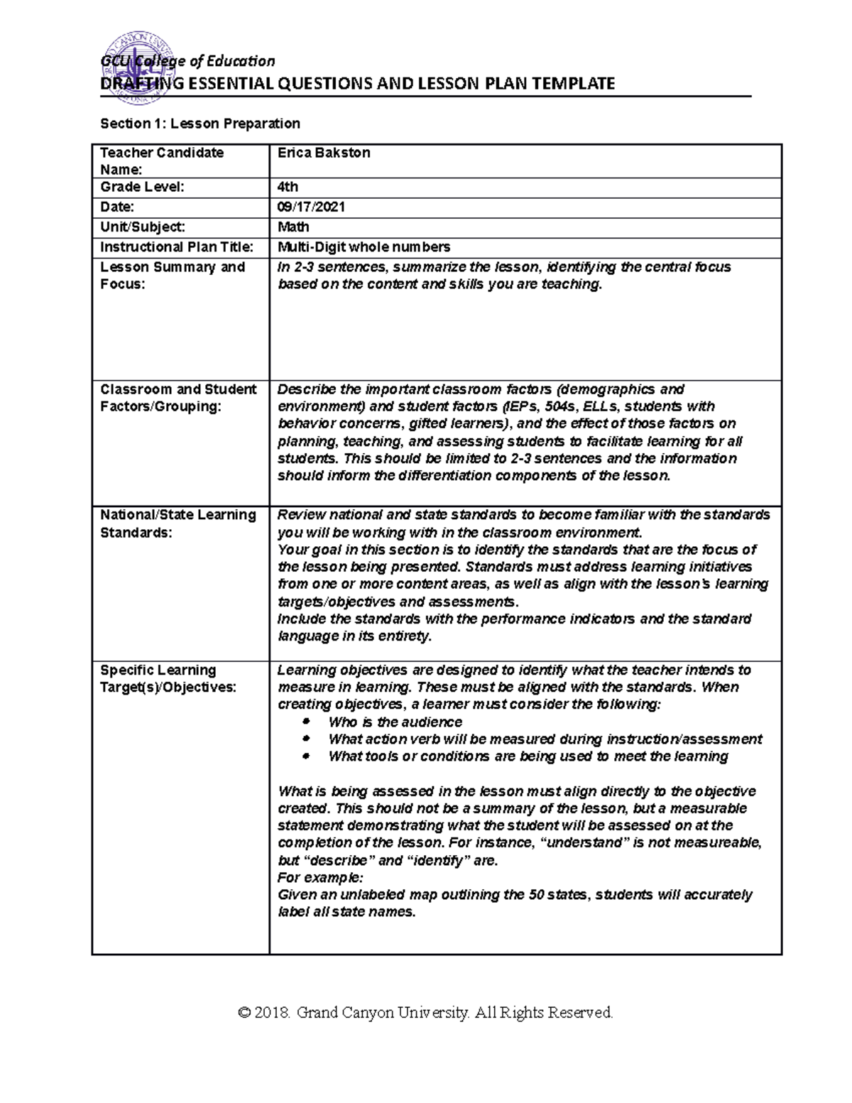 SPD-470-D-T3 Drafting Essential Questions & Lesson Plan Template - Studocu