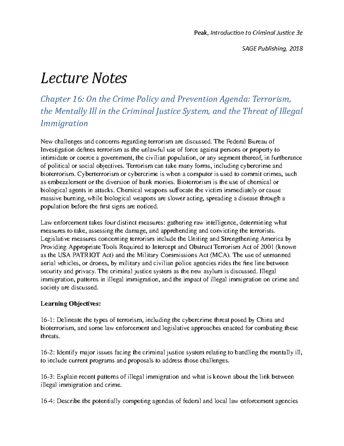 Chapter 16 Lecture Notes Court Methods and Challenges Sentencing and ...