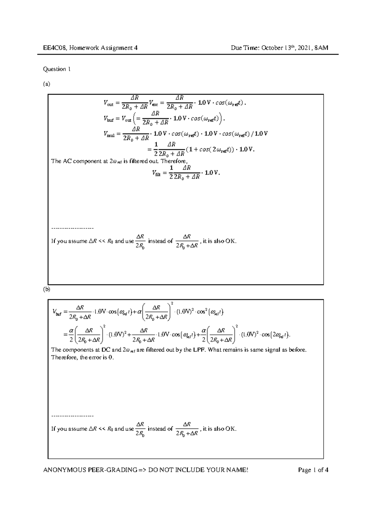HW4 Solutions Final Exam 2021: Detailed Analysis and Calculations ...