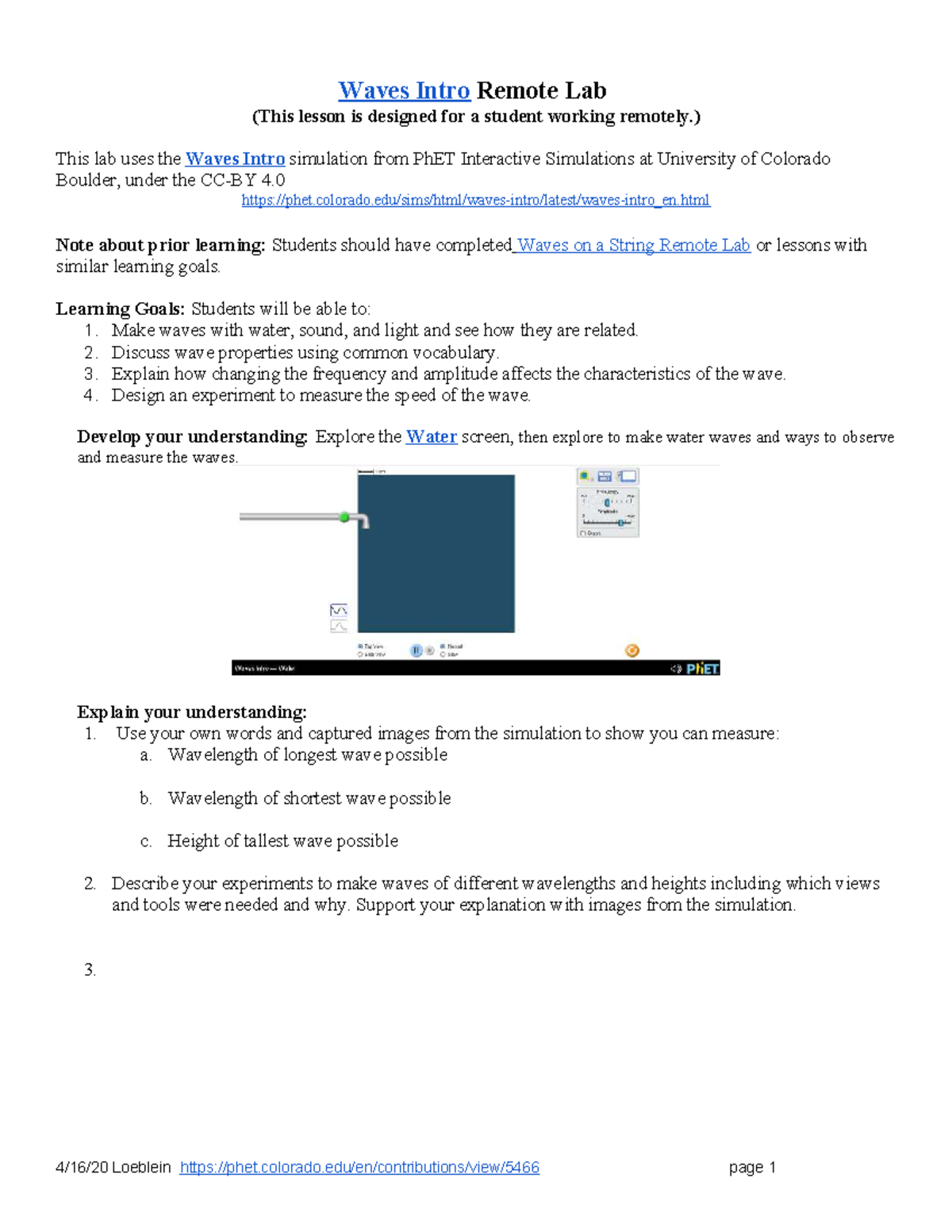 Waves Lab: Exploring Properties & Measurements of Waves - n/a - Studocu